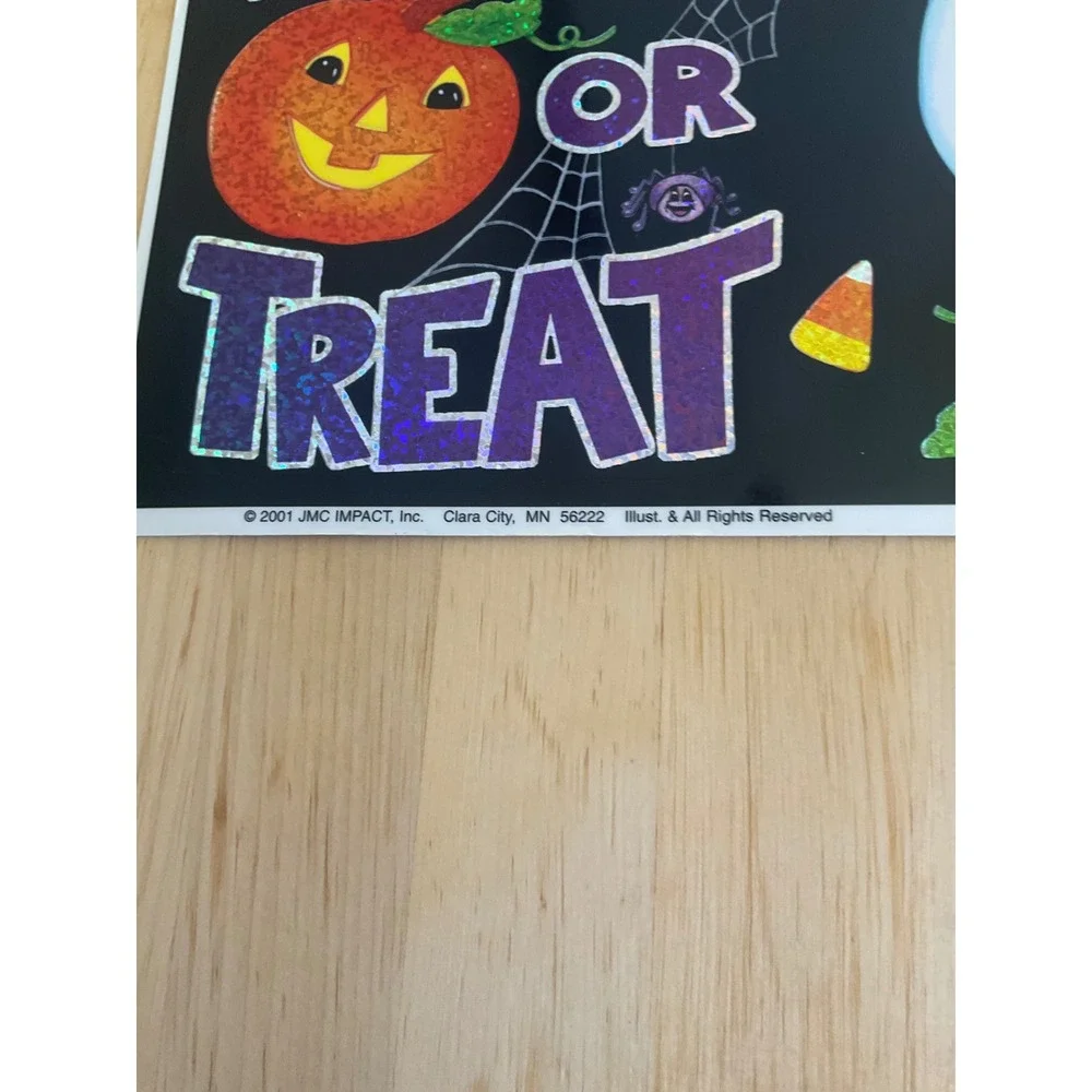 Vintage 2001 Classic Clings Halloween Window Clings Ghosts Pumpkins Hologram 2pk